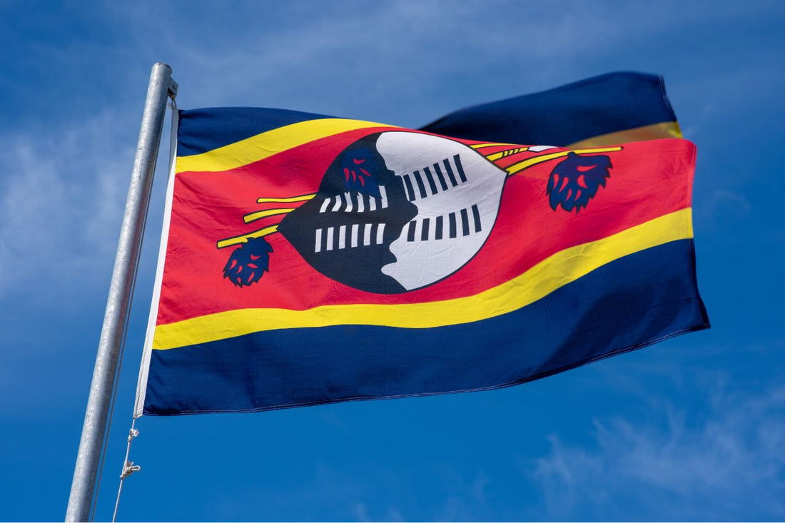 Vinkande flagga från Eswatini