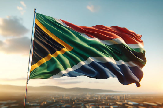 Viftande flagga från Sydafrika