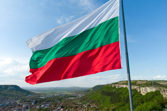 Bulgariska flaggan vajar över staden