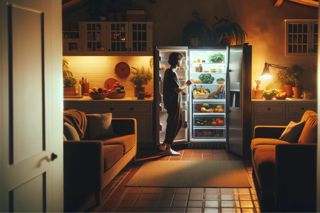 En person öppnar ett kylskåp