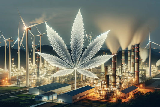 Cannabisblad i ett kraftverk