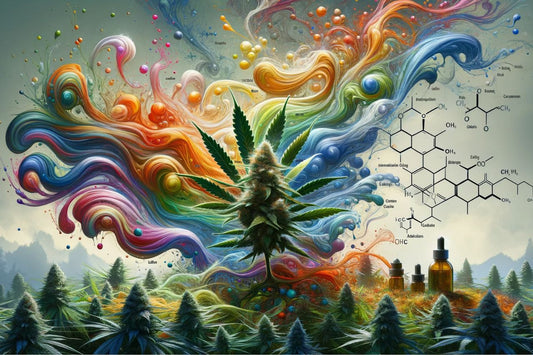 Konstnärliga virvlar med cannabis.