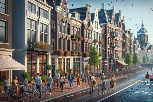Scen på gatorna i Amsterdam