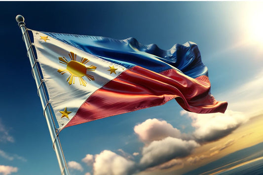 Vinkar med den filippinska flaggan