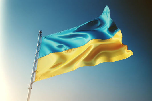 Vinkande flagga från Ukraina