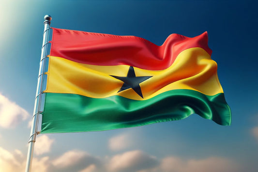 Viftande flagga från Ghana