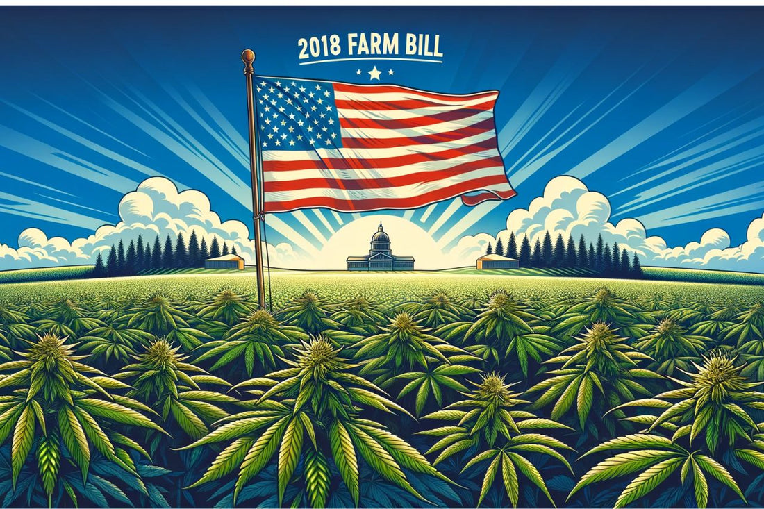 En flagga i ett cannabisfält