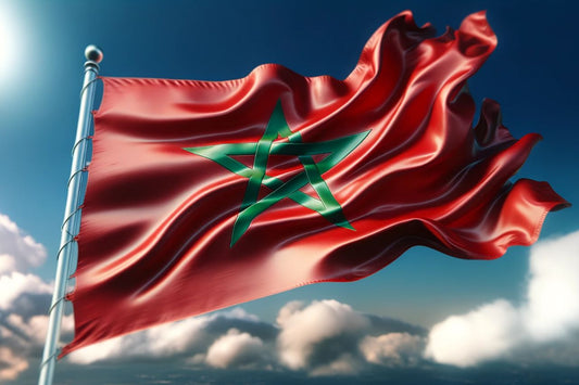 viftande flagga från Marocko