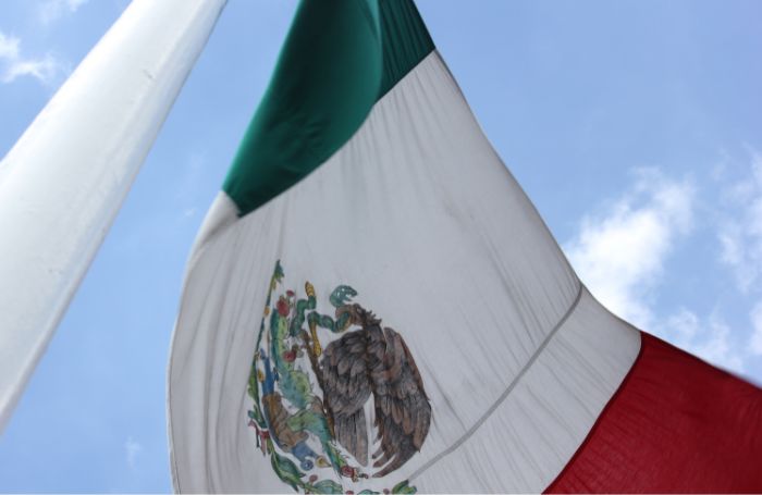 Mexikos flagga vajar