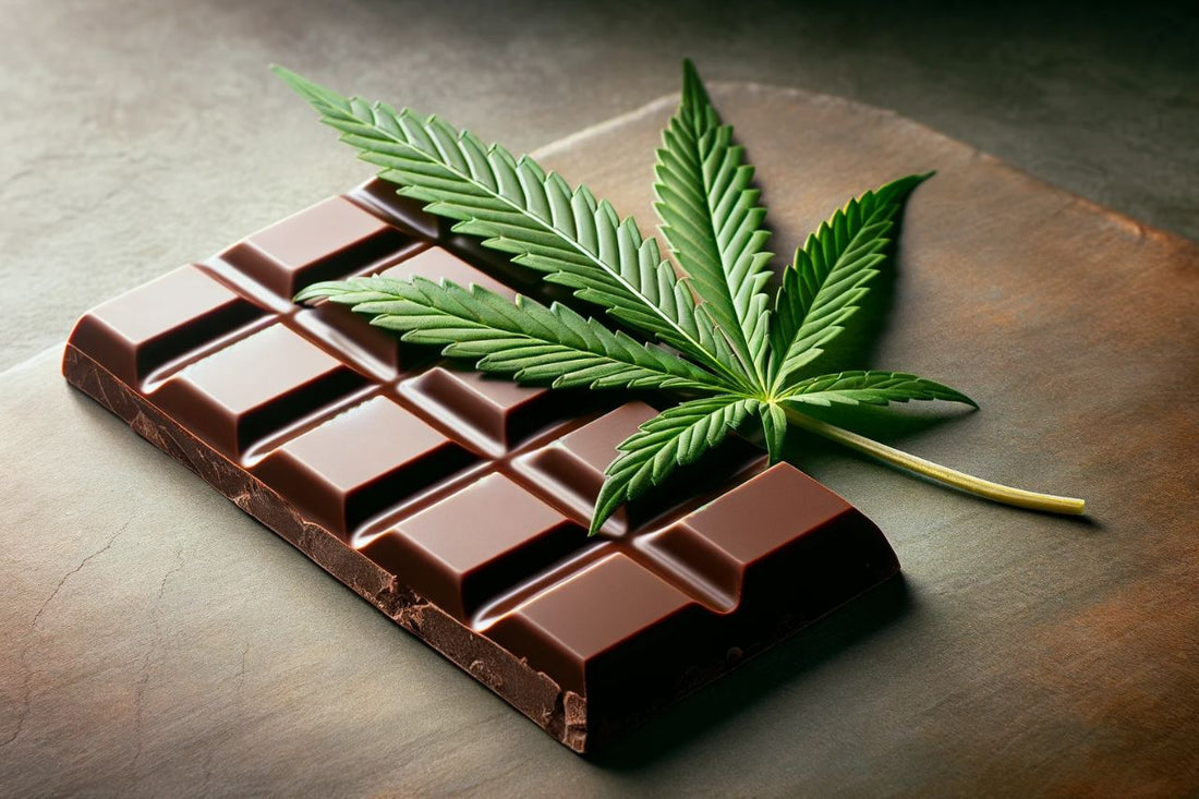 Chokladstång och cannabisblad