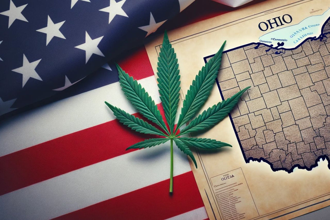 Cannabisblad, USA:s flagga, Karta över Ohio