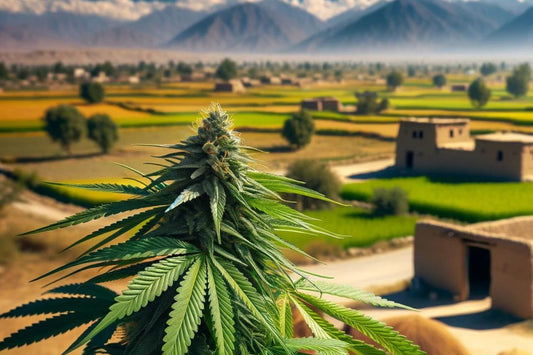 Cannabisplanta på landsbygden i Pakistan