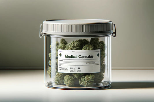 En behållare full med medicinsk cannabis