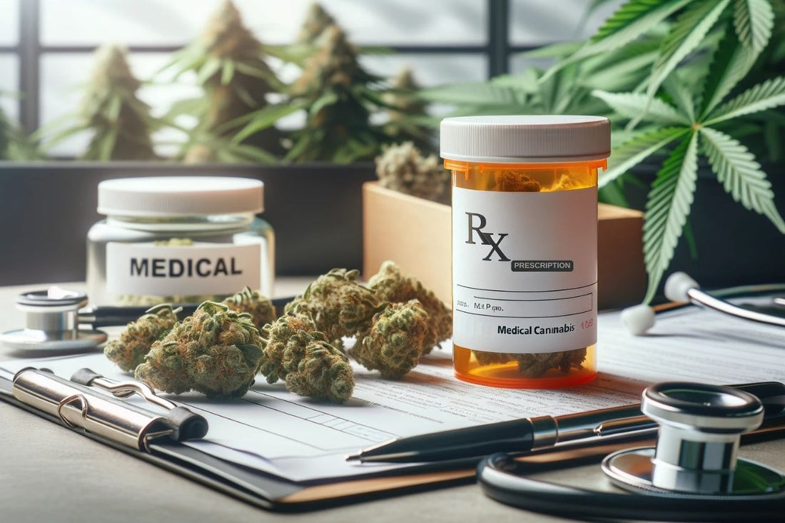 Medicinsk cannabis vid ett läkarbord