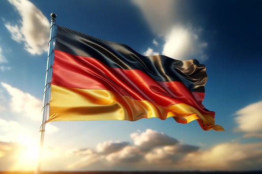 Viftande flagga från Tyskland
