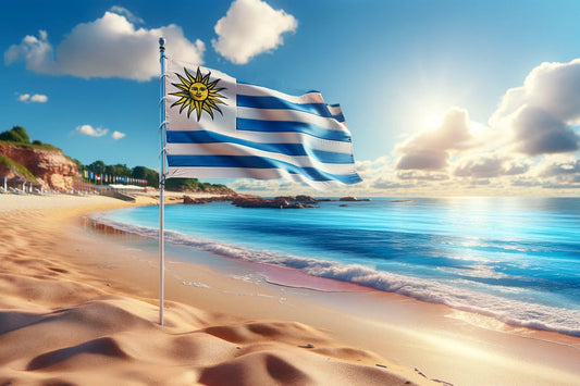 Vinkande flagga från Uruguay