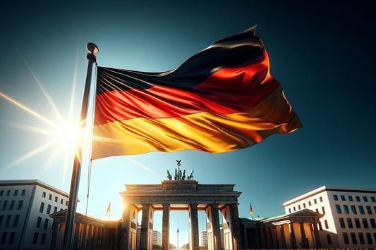 Viftar med tyska flaggan