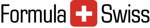 Formula Swiss-logotyp med ett vitt schweiziskt kors i en röd kvadrat.