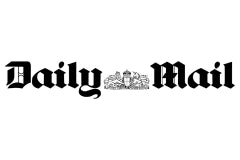 Daily Mail-tidningens logotyp i svart gotisk stil på vit bakgrund.